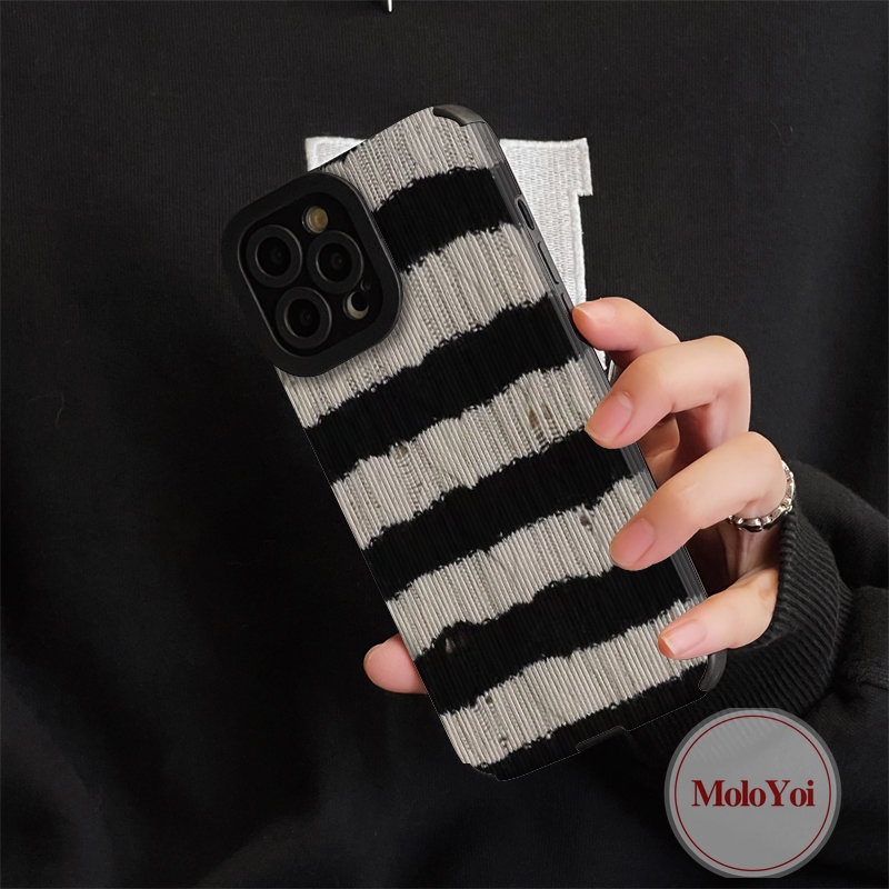 Soft Case TPU Motif Garis Retro Untuk iPhone 7Plus 8Plus 11 Pro Max XR 12 13 14 Pro Max X XS Max