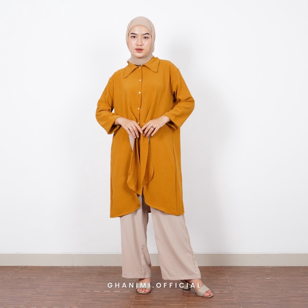 Ghanimi - Zoica Tunik / Tunik Polos / Tunik Unik / tunik layer / tunik panjang / tunik katun crinkle / tunik daily / tunik kasual formal / tunik tali / kemeja tunik / Tunik kerja / atasan kerja