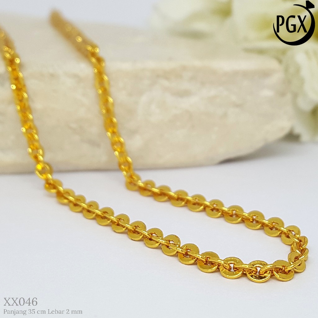 PGX Kalung Pria Wanita Xuping Perhiasan Lapis Emas Aksesoris Fashion Premium - XX046