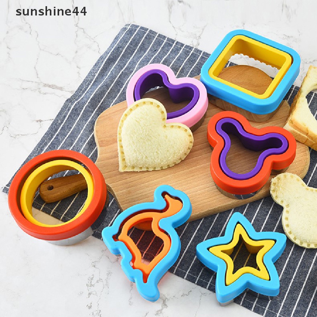 Sunshine 1Pc Cetakan Pemotong Sandwich / Biskuit / Cookies Bentuk Bervariasi Bahan Stainless Steel