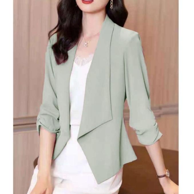 Baju Blazer Outer Jas Wanita Coco Heavy Peach Casual Premium Import Xl Storaadina