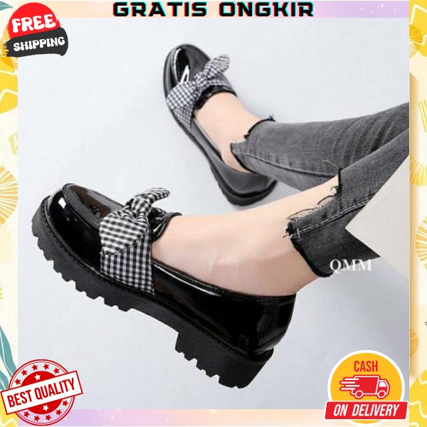 Sepatu Wanita Sepatu Oxford Import Premium Quality Docmart Hitam Cewek Terbaru Maryjane Korean Style