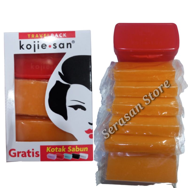 Sabun Kojie san Kojiesan Koji san Kojisan Kojic Acid Soap Travel Pack Isi 6 Sabun Gratis Kotak Sabun