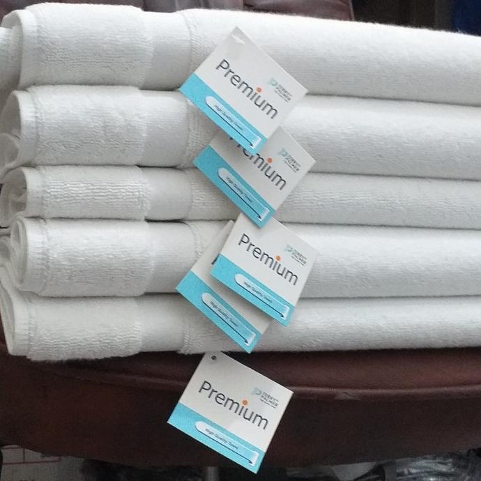 KESET HOTEL/BATH MATH POLOS PUTIH 100% COTTON TERRY PALMER 45X65cm