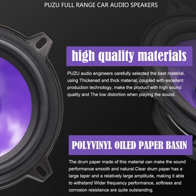 Puzu Speaker Mobil HiFi 5 Inch 80W 2 PCS - PZ-F5001 - Purple