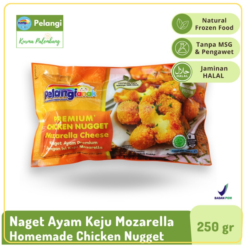 

Nugget Ayam Keju Mozarella Leleh Pelangi Halal Non MSG & Non Pengawet