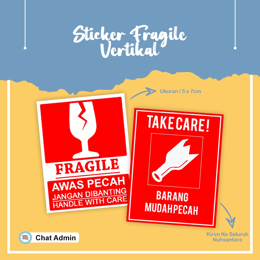 

Sicker Fragile Paket Olshop. Stiker Olshop Untuk Tempelan Kemasan. Sticker Paket Yang Berfungsi Sebagai Informasi Kurir Untuk Berhati-hati Terhadap Paket Kita. Sticker Online Shop ini adalah Stiker Anti Air & Sticker Anti Luntur