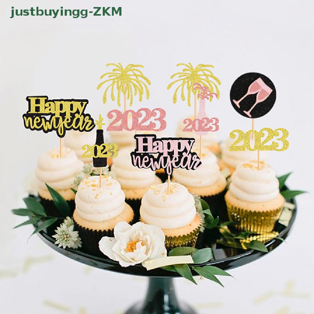 4 Pcs Tusuk Gigi Cupcake Desain RICO Untuk Dekorasi Pesta Tahun Baru 2023