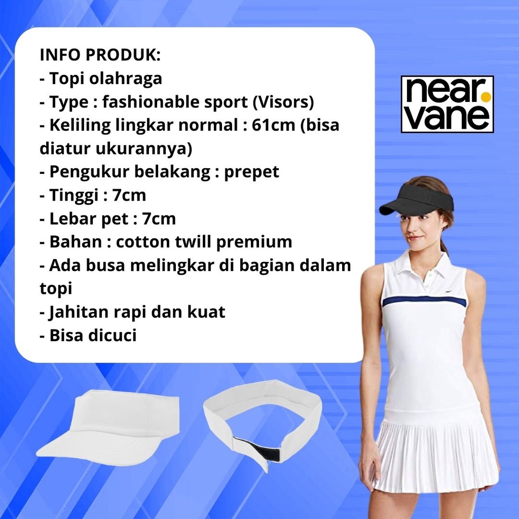 Topi Golf Zumba Sepeda Olah Raga Senam Pantai Olahraga Korea Summer Tenis Bolong Tennis Outdoor Wanita Pria Lapangan Warna Hitam Putih Cream Biru Navy Kuning Merah Marun Oren Orange Pink