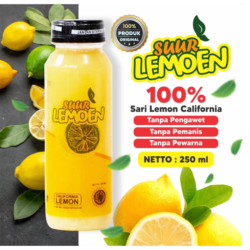 Sari Lemon / Air Lemon Murni / Minuman Diet 250ml - 500ml | Lemon California By Suur Lemoen ID