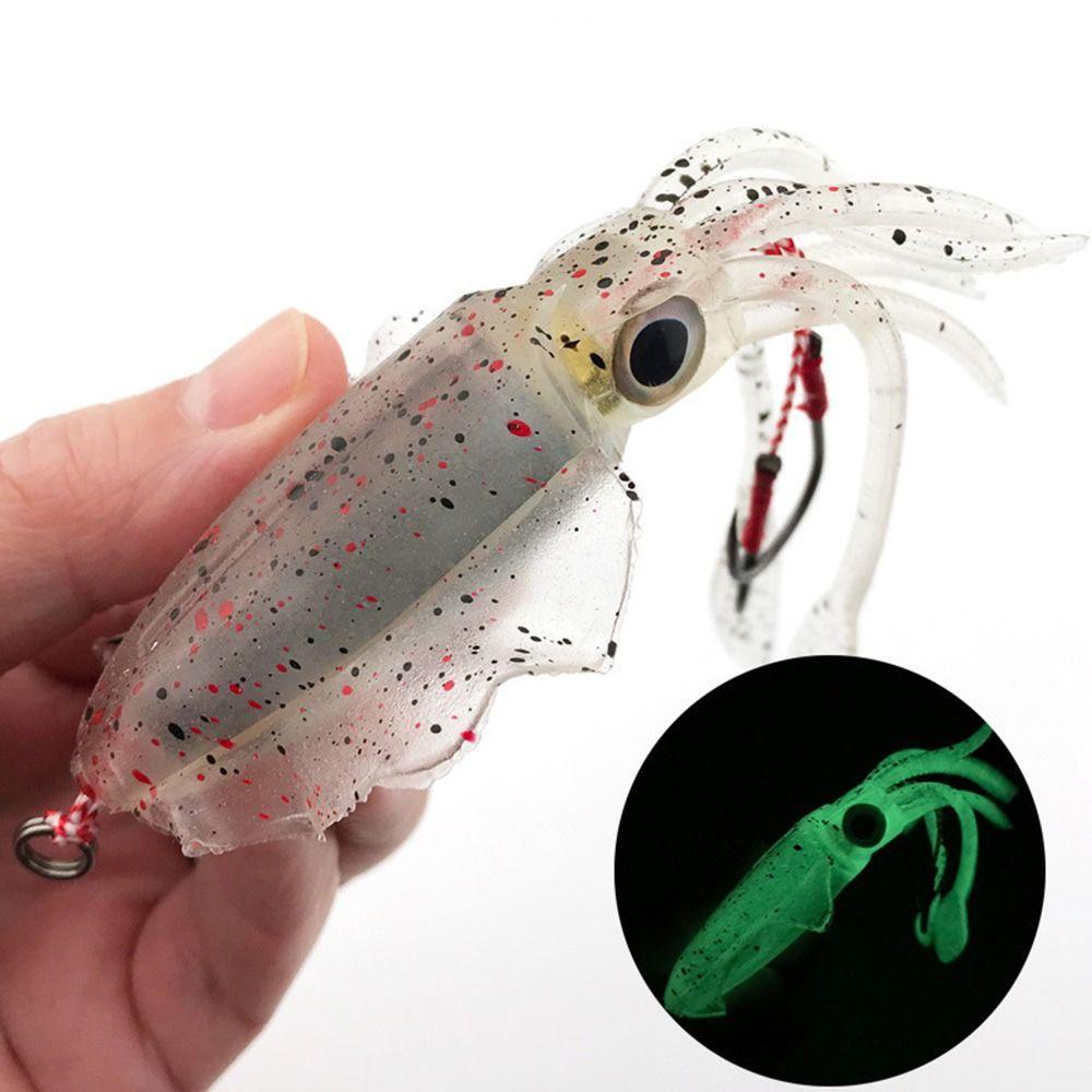 Preva Soft Squid Rockfishing Boat Fishing Wobblers Umpan Luminous UV