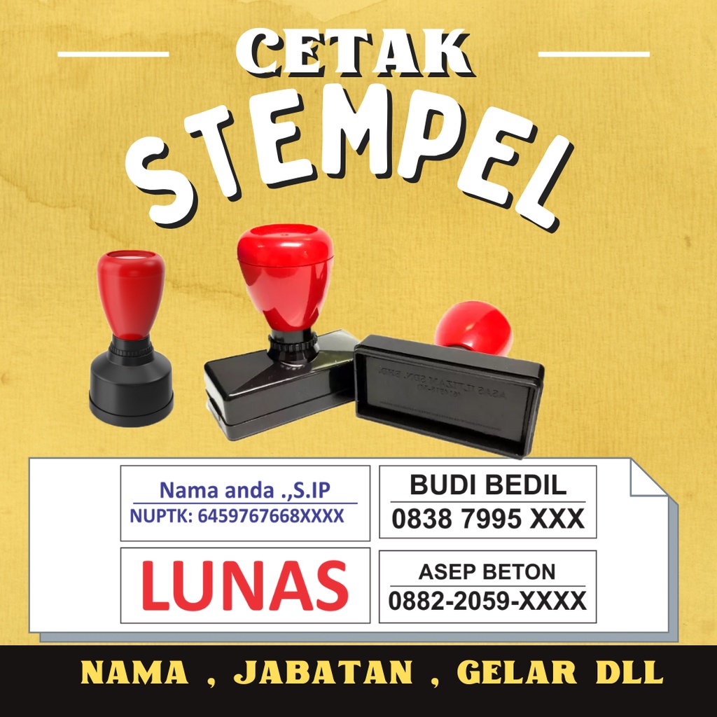 

Stempel logo, perusahaan, nama, tandatangan, lunas stample flash stemple praktis, | PERSEGI |