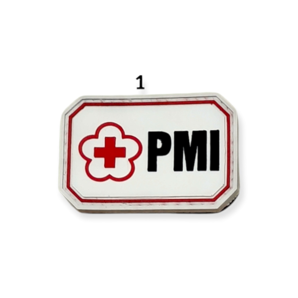 Patch Rubber Palang Merah Indonesia/logo PMI, Medic, &amp; Golongan Darah