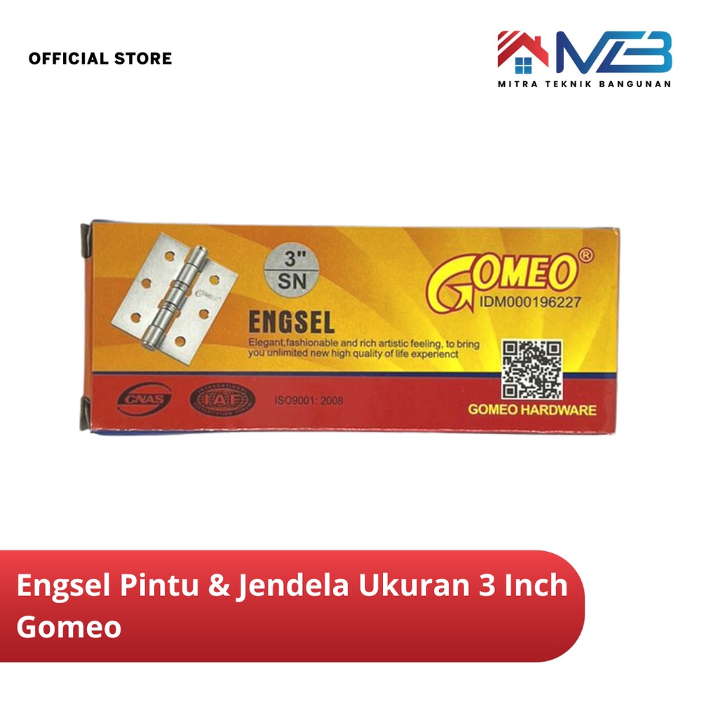 Engsel Pintu, Engsel Jendela Ukuran 3" Inch, 4"inch, 5" Inch Gomeo