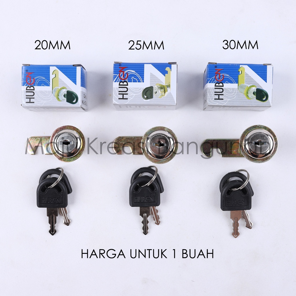 Kunci Loker Kait 20mm 25mm 30mm Cam Lock Besi Huben HL-103 Locker Lemari Laci 20 25 30 mm