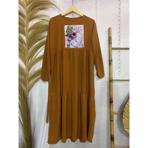 SAHILA MIDI DRESS CRINKLE AIRFLOW LD 110 REALPICT || MIDI DRESS SABLON CRINKLE