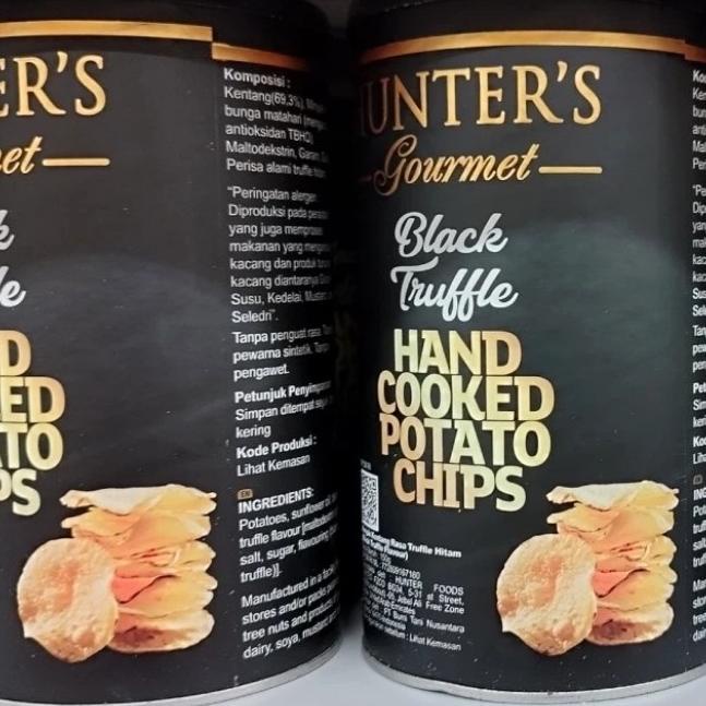 

hunters gourmet black truffle chips/keripik kentang 150 gr/keripik