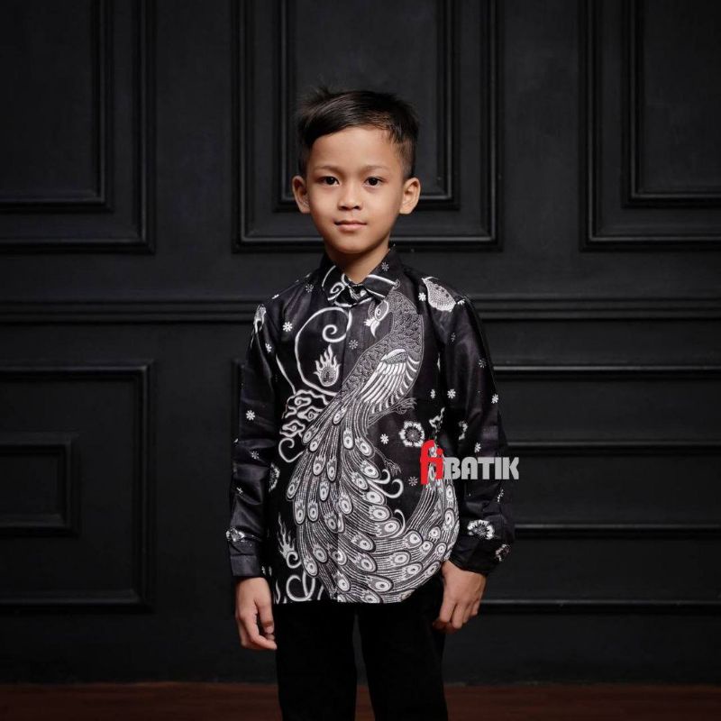 Couple Batik Ayah Dan Anak Laki-laki // Kemeja Batik Pria Dewasa Dan Anak Cowok Motif merak