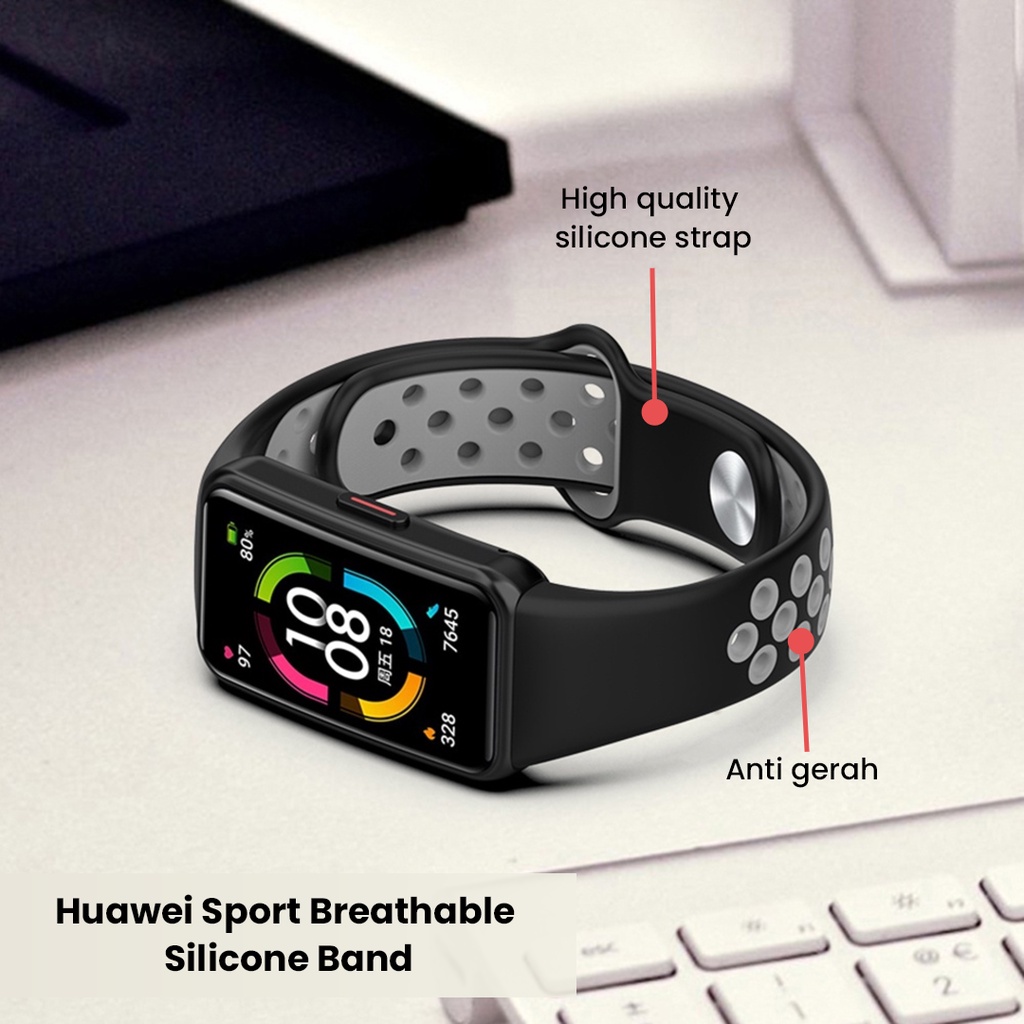 Huawei Sport Breathable Silicone Band Honor Band 6 Huawei Band 6 7 Soft Replacement Strap