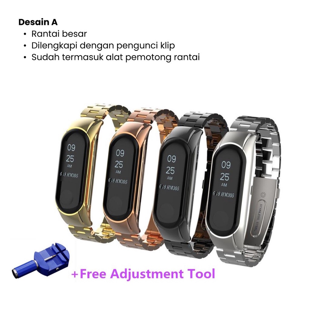 Strap MiBand Metal Stainless Band Xiaomi Band 3 4 5 6 Milanese Loop Strap