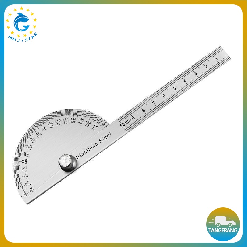 【0-180° Stainless】Protractor/Degree Protractor/Roundhead Measuring Ruler/Alat Ukur Sudut/Protractor Penggaris