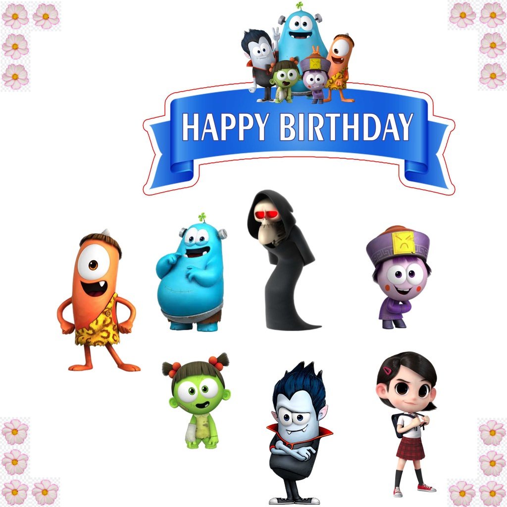 

TOPPER CAKE ULANG TAHUN / HIASAN KUE SPOOKIZ AENBAG TOPER KERTAS