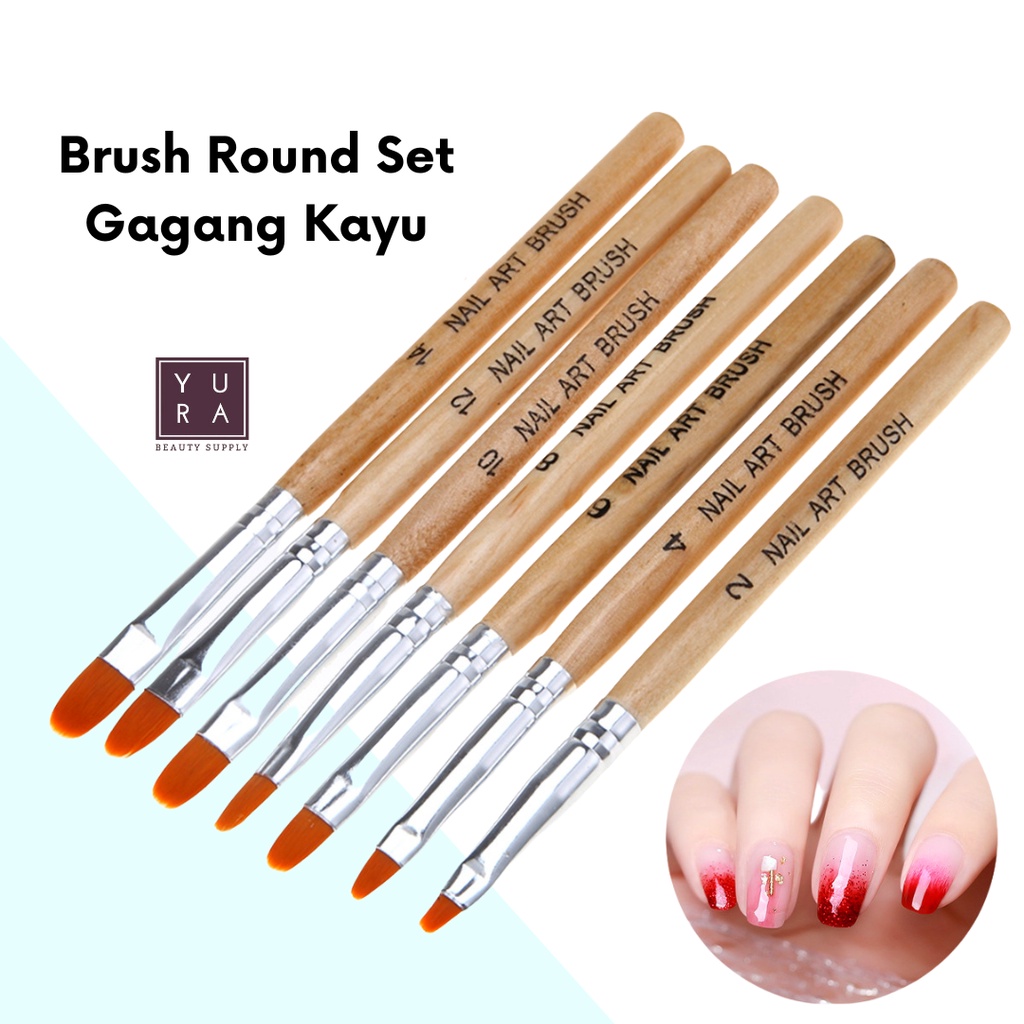 Brush Round Kayu size 2,4,6,8,10,12,14 NP-49