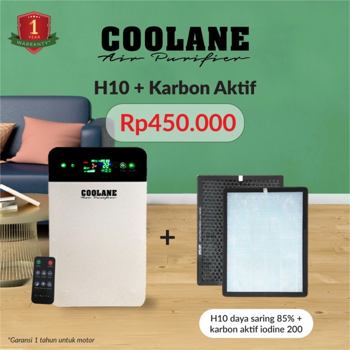 PROMO COOLANE Air Purifier HEPA Filter Penyaring Udara - H10+karbonaktif