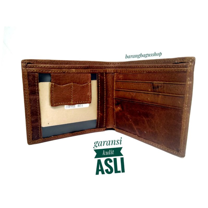 Dompet Import kulit asli pria cowok Levis simpel keren ukuran standard