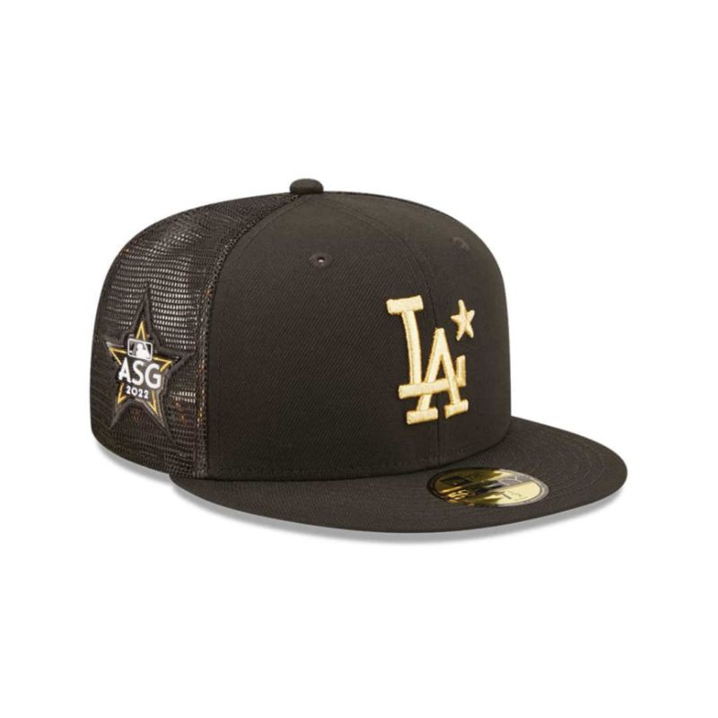 Topi New Era Cap Los Angeles Dodgers All Star Game 22 Black Trucker 59Fifty Fitted Hat Original
