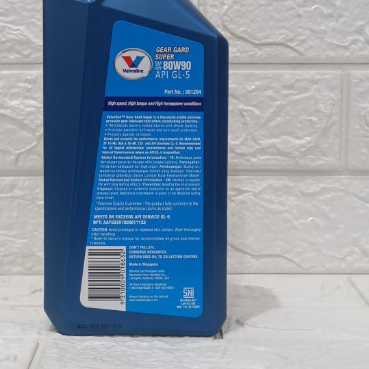 Oli MTF Valvoline Gear 80W-90 Gl-5