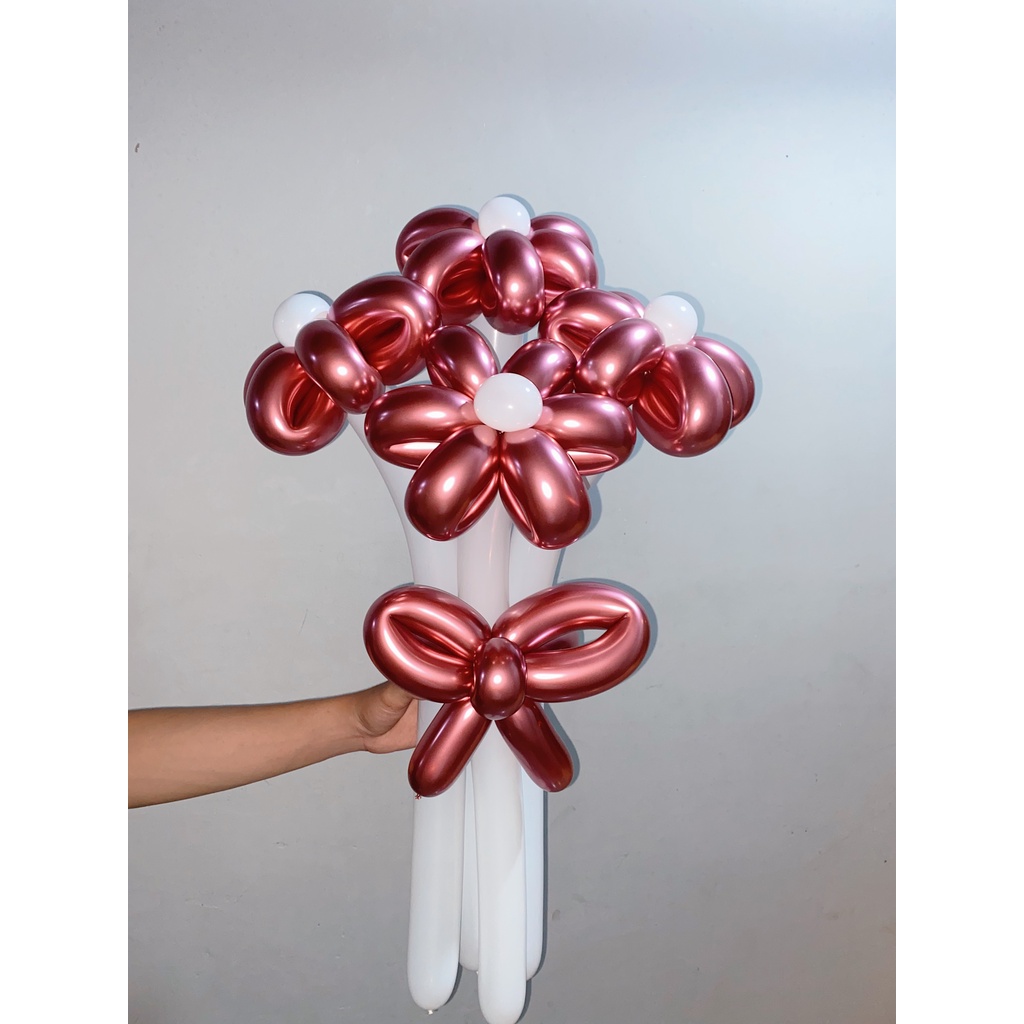 (4 Tangkai) Buket Balon | Buket Balon Bunga | Buket Bunga Balon | Balloon Flowers Bouquet