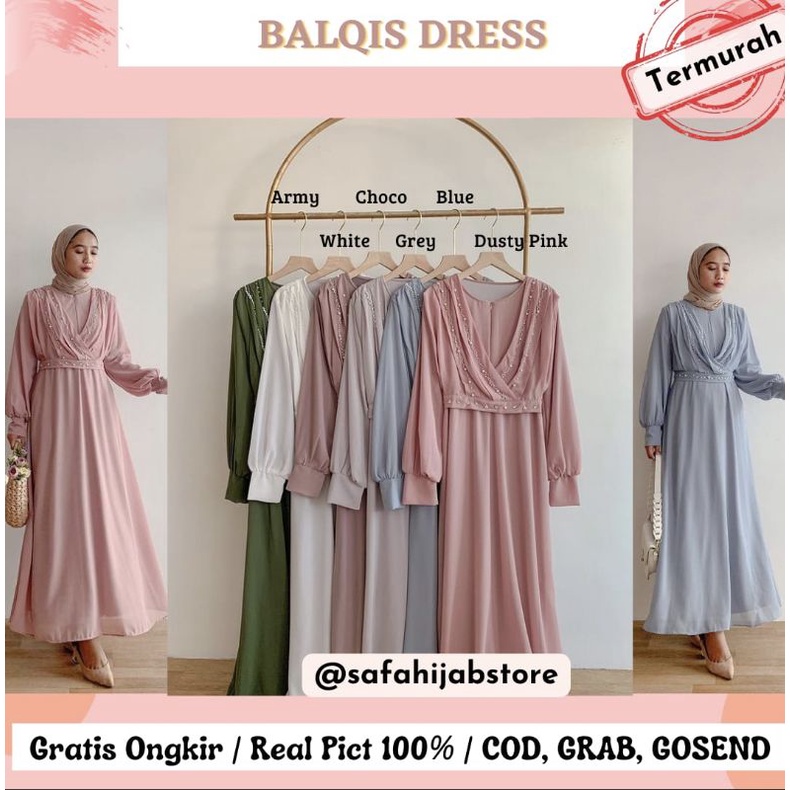 BALQIS DRESS / DRESS KONDANGAN / DRESS PESTA / SERAGAMAN / BRIDESMAID / BUSUI FRIENDLY