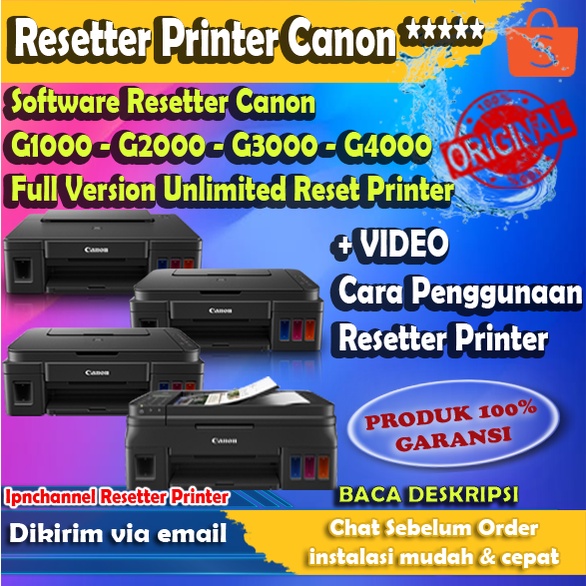 Resetter Canon G1000 - G2000 - G3000 - G4000 Full Version Unlimited Reset Printer Canon