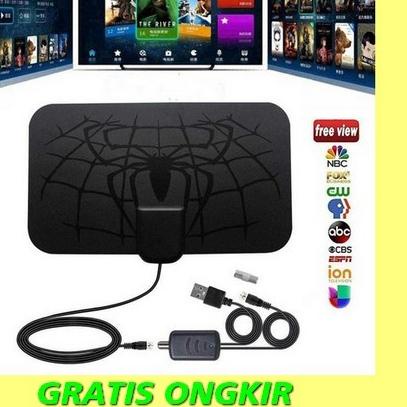 Antena TV Penangkap Siaran Digital + Booster Antena (Super Jernih)