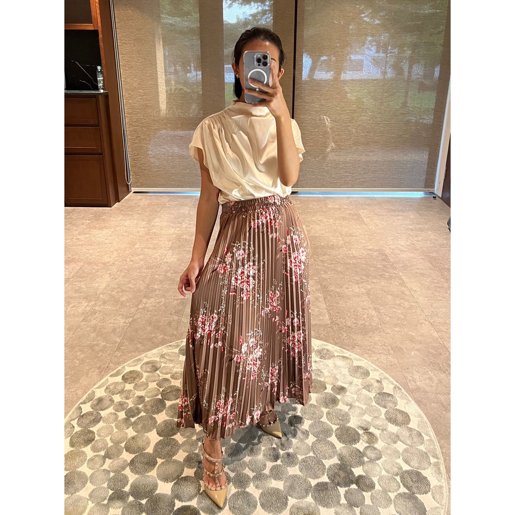 (4pt DAHLIA) MBL Rok Plisket / Pleated Skirt / Motif Hyget Super Khusus Grosir Serian 4 Warna