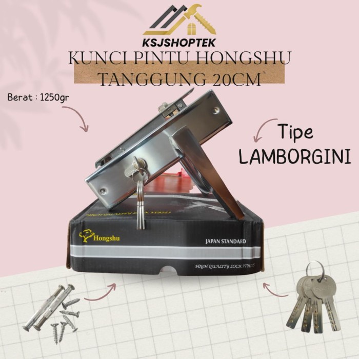 Kunci Pintu Tanggung KOMPLIT HANDLE MINIMALIS TEBAL 2 MM SELOT RUMAH