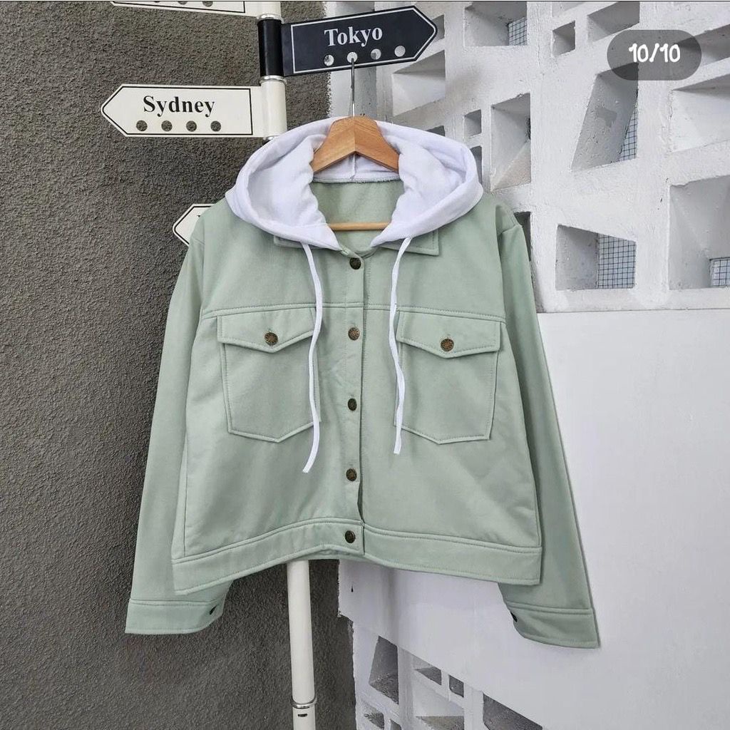 JAKET LIVIE HODIE SWEATER WANITA OVERSIZE CREWNECK BAHAN FLEECE