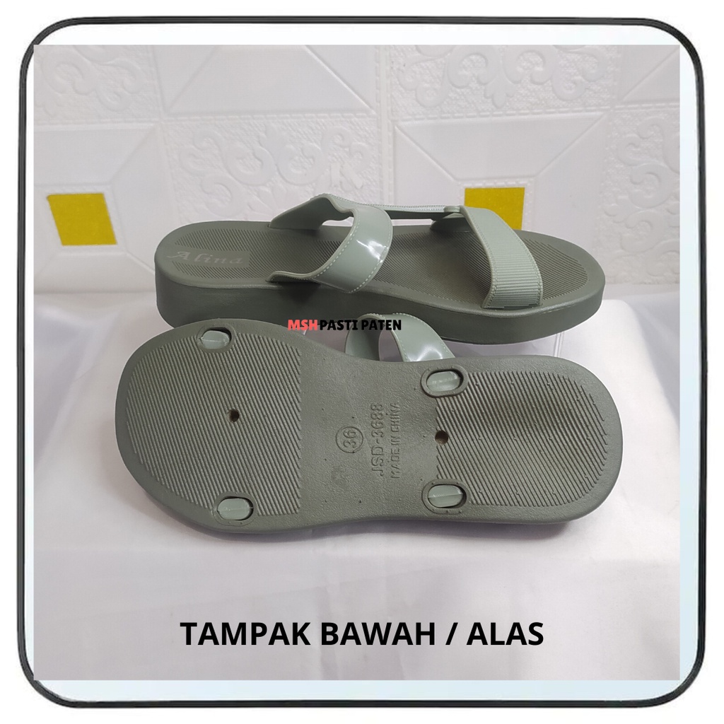 New sandal slide impor wanita dewasa sandal impor wanita sendal cewe merk alina 3688