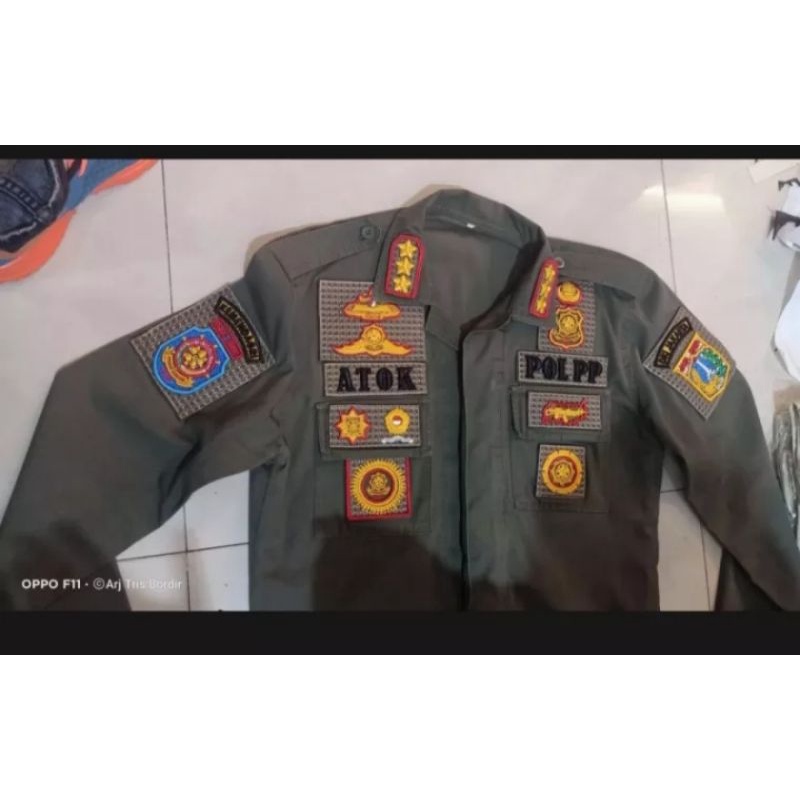 KEMEJA POL PP, SERAGAM POL PP PDL SATPOL PP DRIL PLUS BORDIR FULL BORDIR