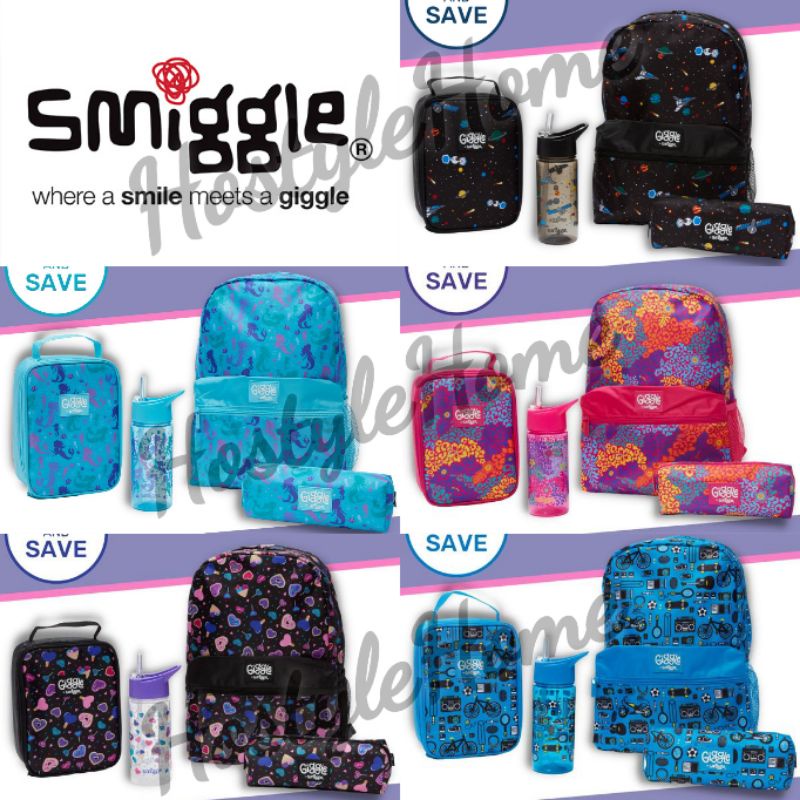 SMIGGLE ASLI ORI ORIGINAL - BACKPACK BAGPACKER BAG TAS RANSEL GEMBLOK TANPA RODA LUNCH BOX LUNCHBOX 