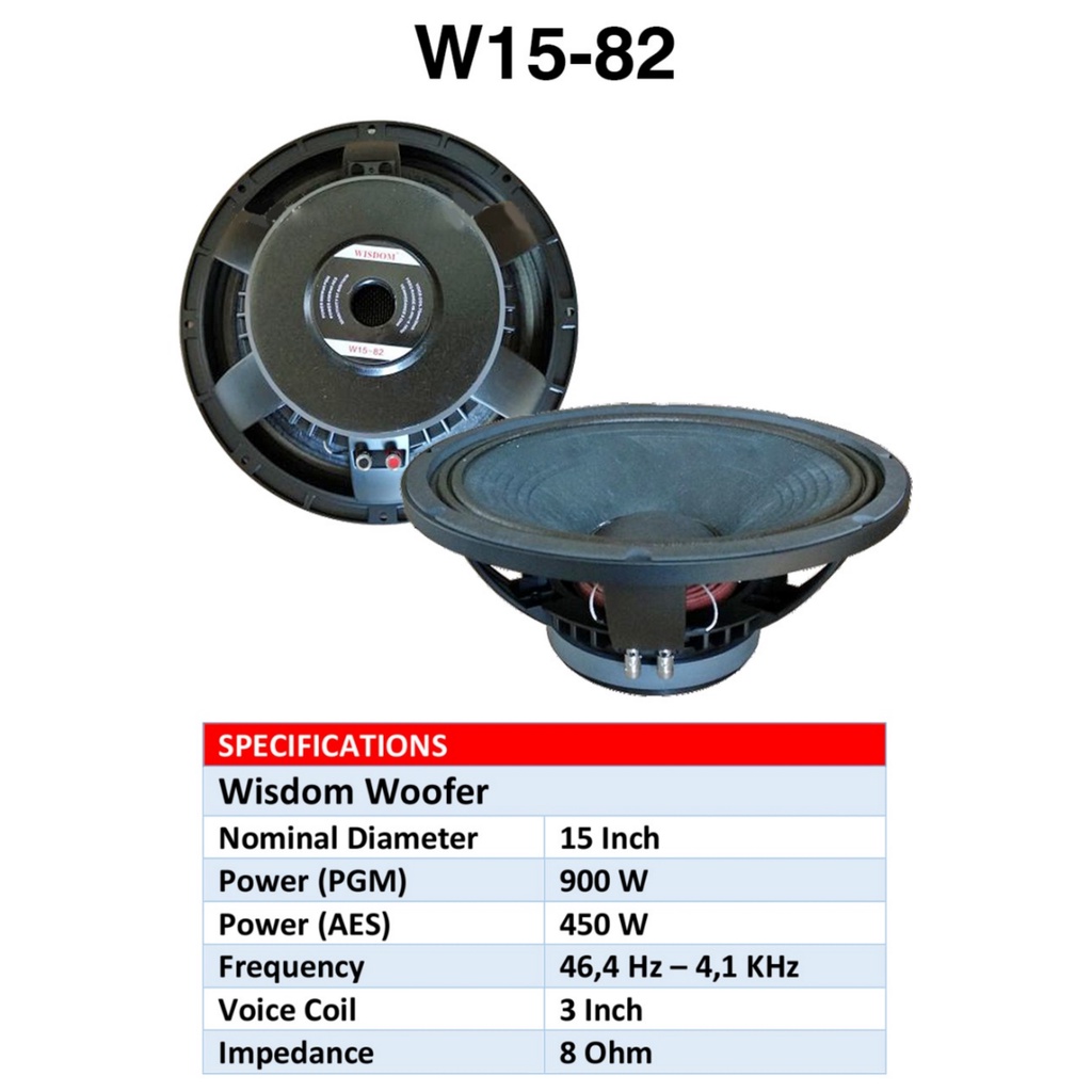 Speaker komponen wisdom 15inch wisdom w 15 82 w 15 82 mid low