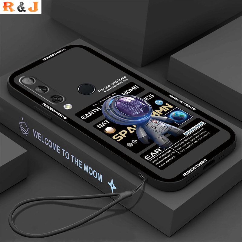 Soft Case Silikon Motif Astronot Dengan Lanyard Untuk Huawei P30 Lite Nova 5T Nova 3i Nova 7i Y6P Y7A Y6 Pro Y7 Pro 2019 Y9S