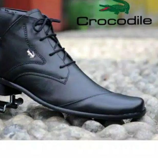 Sepatu Pantofel Hitam Pria Croile Tali Tinggi Kulit Swedian Formal Kerja Murah Berkualitas