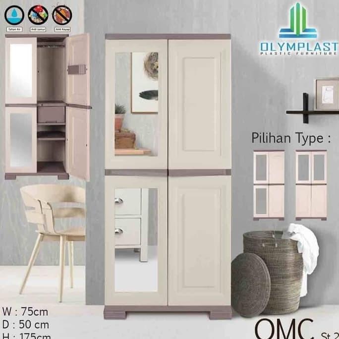

Olymplast OMC ST2 Lemari Pakaian Plastik Cabinet Laci Cermin Gantung stock ready