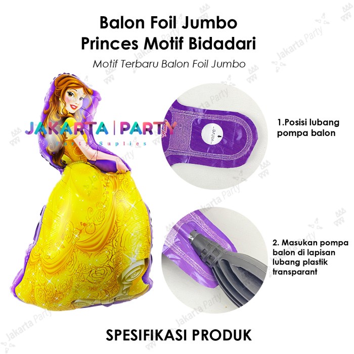 Balon Foil Belle Jumbo / Balon Karakter Princess / Balon Princess