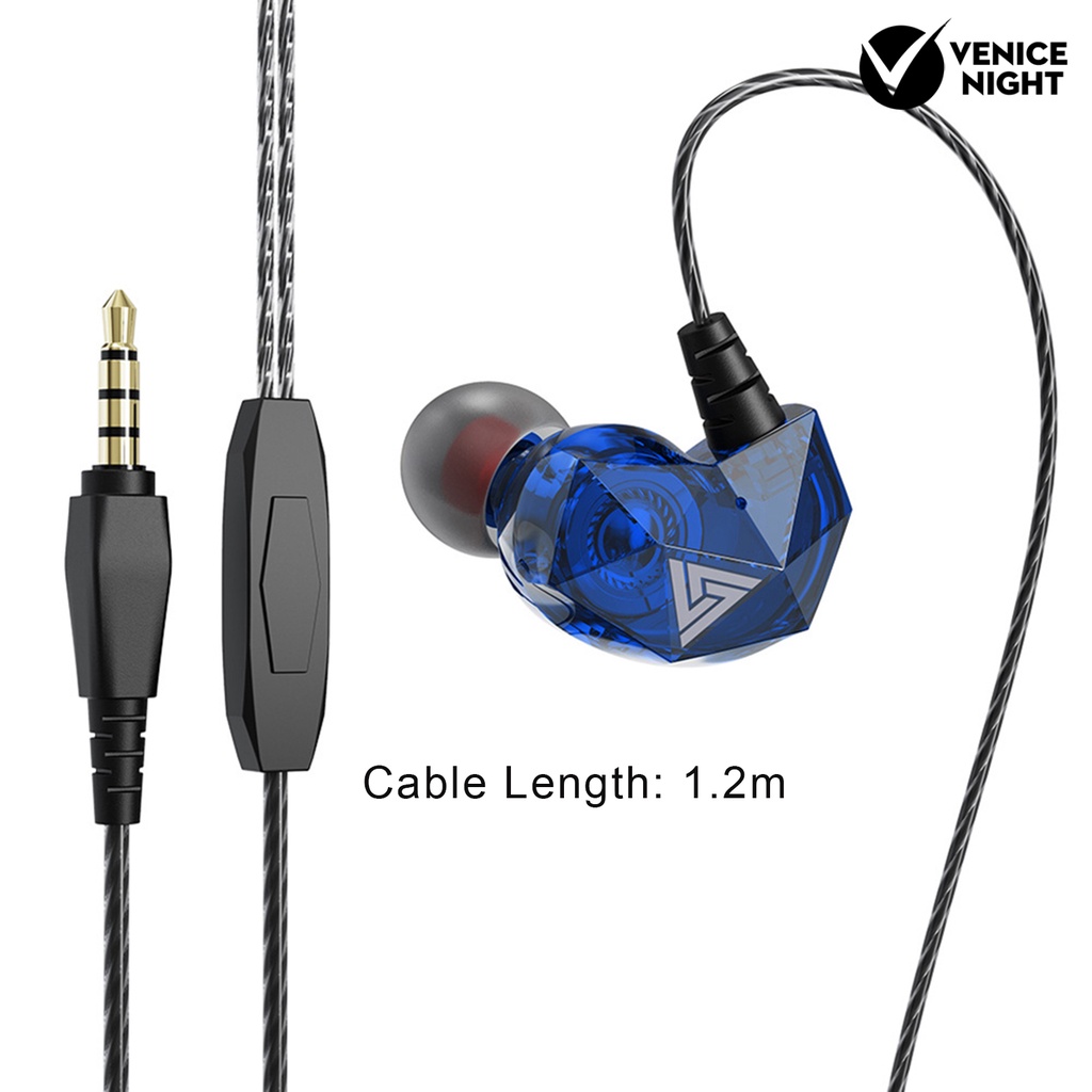 (VNEP) (Berkabel) QKZ AK2 Sport Headset Earbud In-Ear Earphone dengan Heavy Bass Microphone untuk Home Gym Office