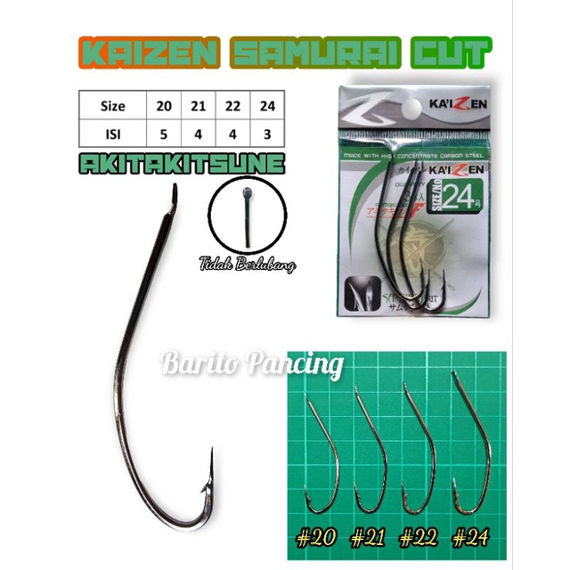 Kaizen Samurai Cut Akitakitsune Mata Kail Pancing Fishing Hook