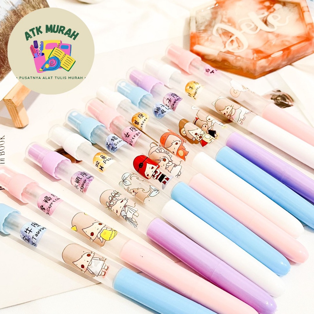 

Pulpen semprotan parfum LITTLE GIRL pena pen spray decant share in jar parfum 5ml kado unik alat tulis lucu