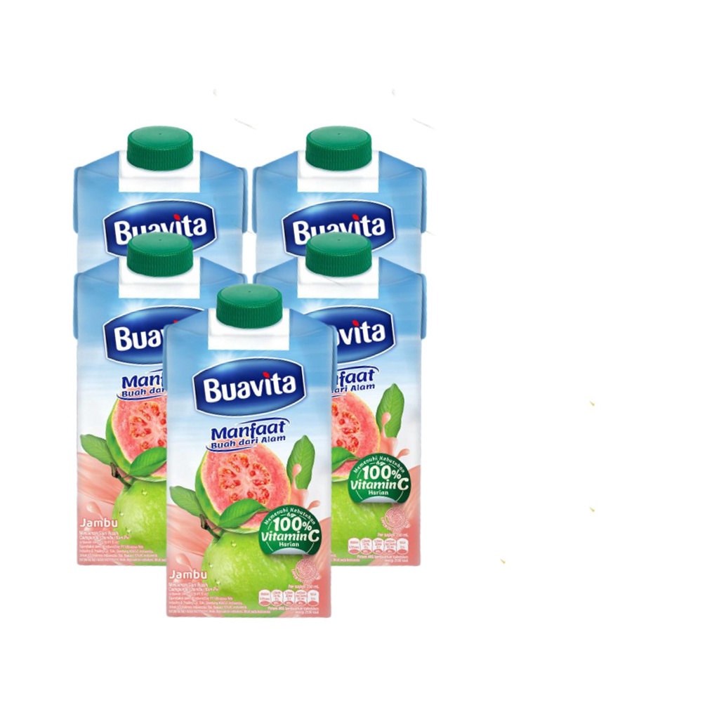 

Buavita Jus Buah Asli Jambu 5 x 245 Ml - Jus Jambu, Guava Juice, Mengandung Vitamin C